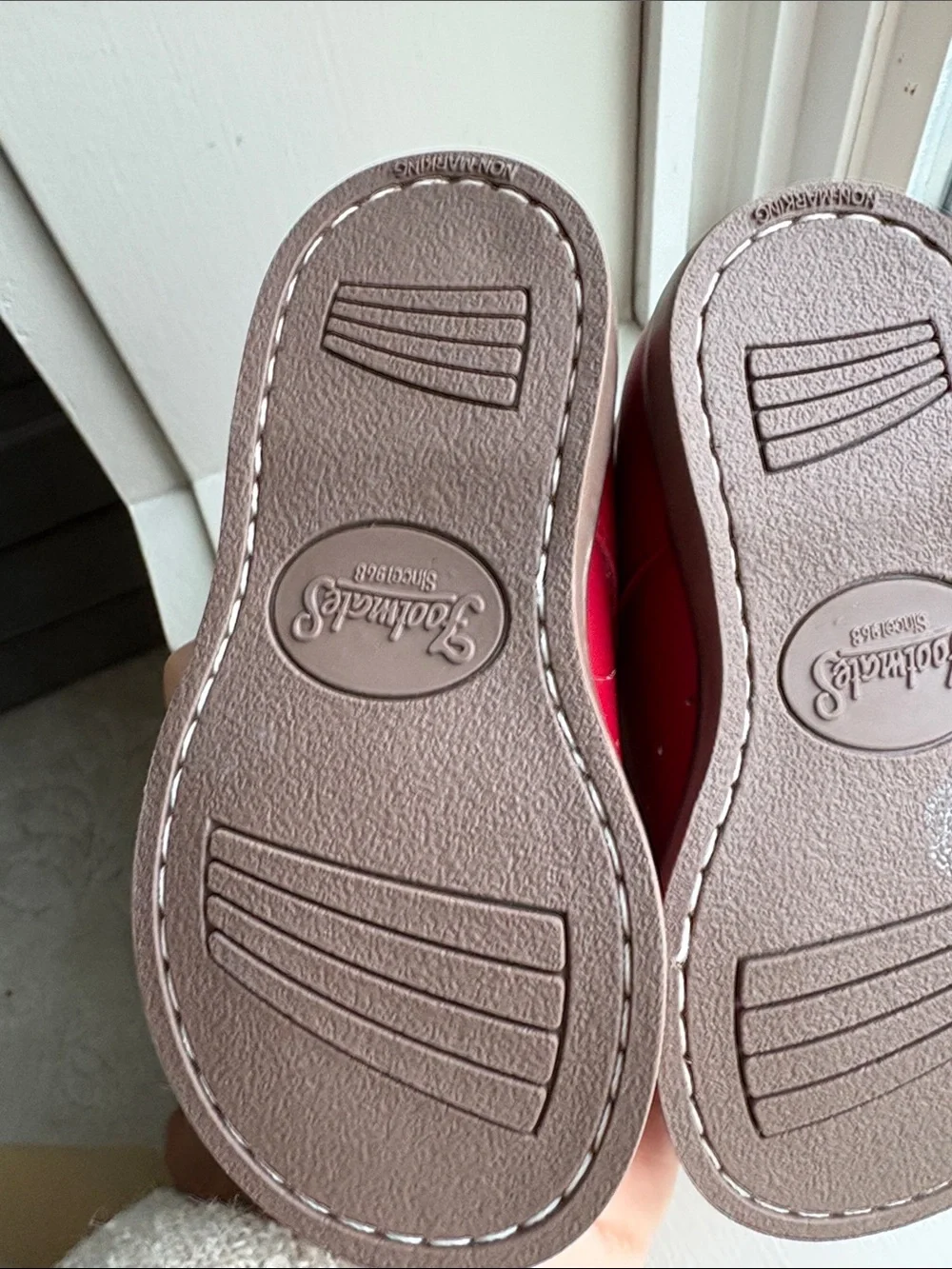FootMates Girls Red T-Strap Mary Jane Shoes